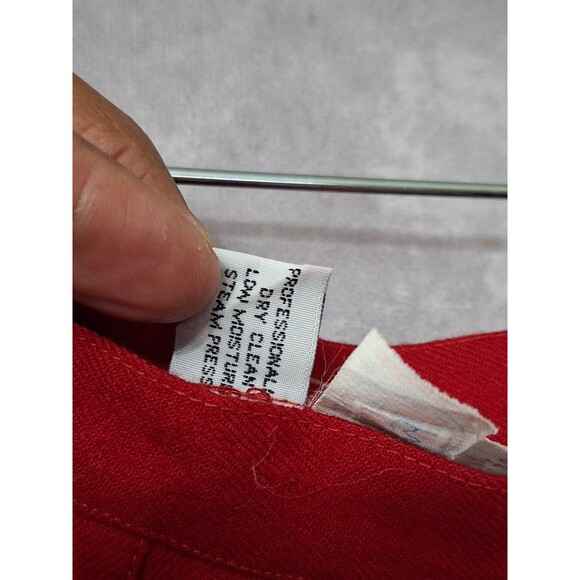Vintage 80's Red Pleated Wool Midi Skirt Sz 10 Made in USA Red Classic Heritage - Picture 9 of 9